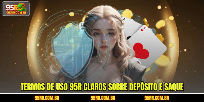 Termos de uso 95R claros sobre depósito e saque